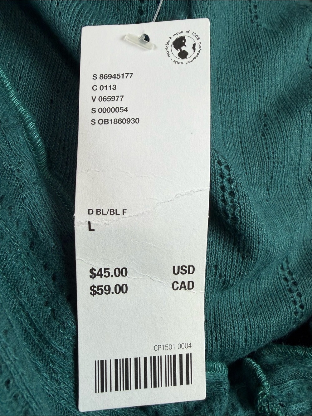 Urban Outfitters NWT L Teal Open Knit Cropped Hoodie Ruffle Bell Sleeve Boho - Picture 6 of 9